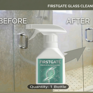 firstgate churchill glass cleaner | professional streak free formula | bathroom & shower scale remover | 1 bottle industrial strength
