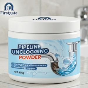 firstgate multi purpose pipe unblocking powder | fast acting drain cleaner | eliminates odors & prevents future clogs | 2pc professional pack (235g each)