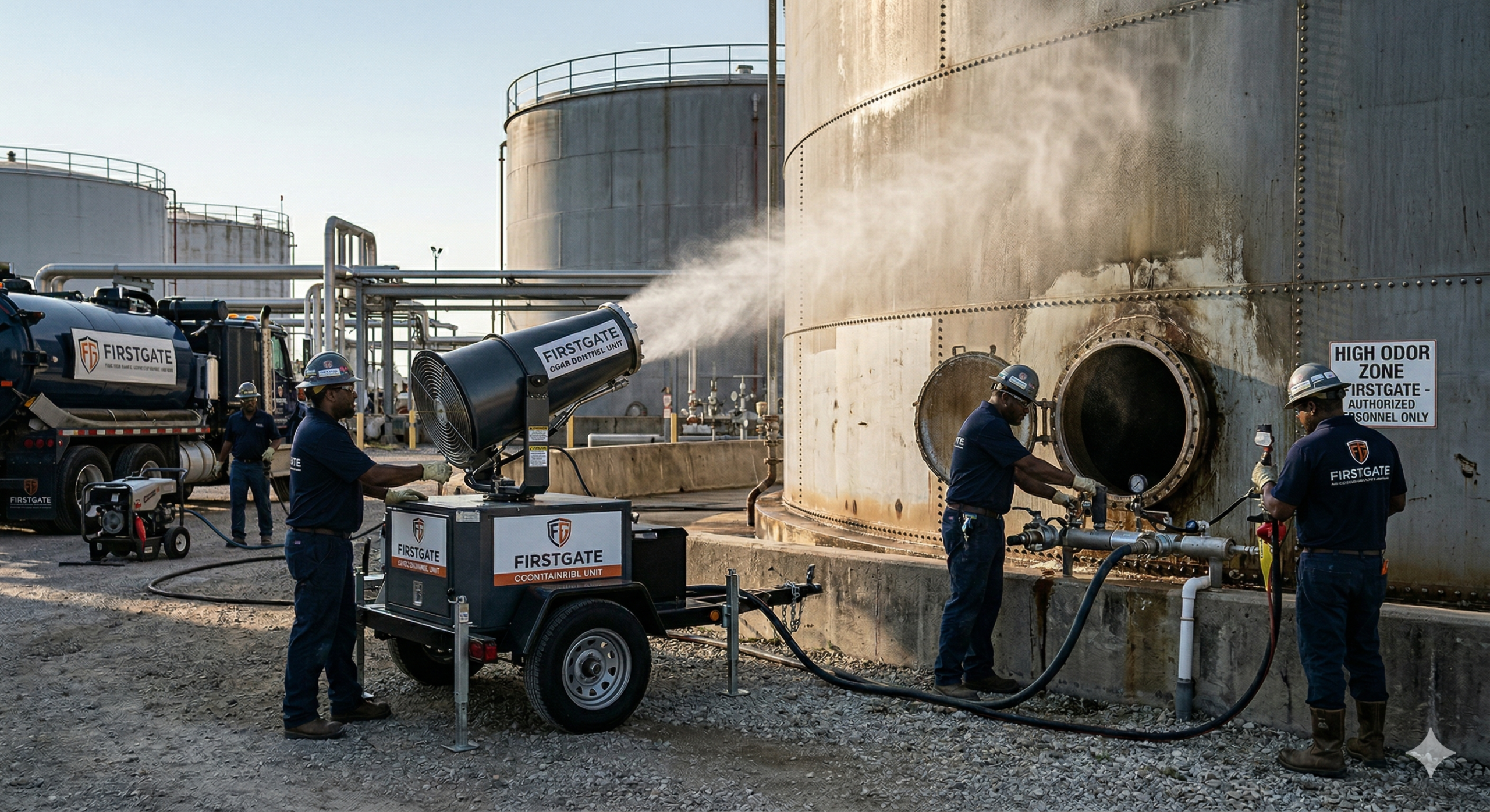 industrial storage tank cleaning odor control