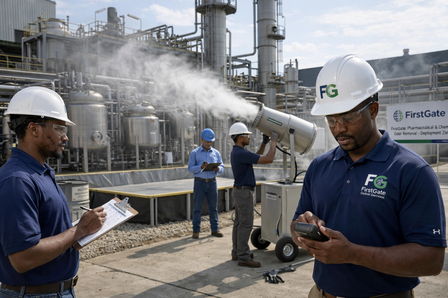 team working in industrial facility p&z